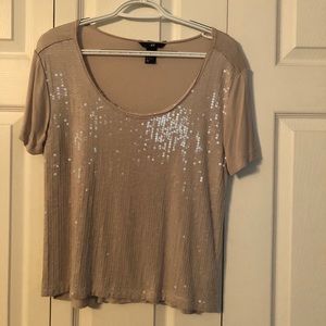 H&M Tan Sparkly Shirt